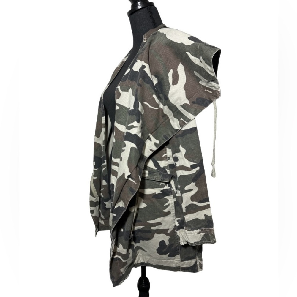 Camouflage Hooded Zip Front Utility Cargo Jacket Size Med NWT Military Outerwear - Picture 4 of 8